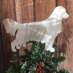 Golden Retriever, Dog Christmas Tree Topper, Holiday Decoration, Wreath Aluminum, Pet Memorial, Wall Hanging Or Yard Stake - thumbnail 3