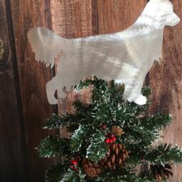 Golden Retriever, Dog Christmas Tree Topper, Holiday Decoration, Wreath Aluminum, Pet Memorial, Wall Hanging Or Yard Stake - thumbnail 2