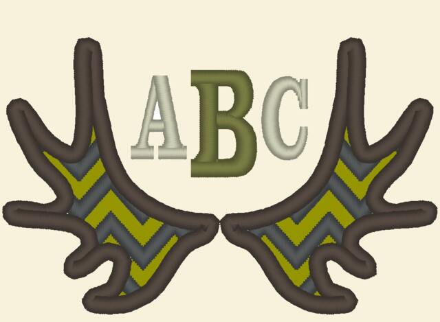 Moose Antlers Chevron Monogram Bx Also All Other - .pes .hus .dst .vp3 .vip .xxx .exp . Jef - Embroidery Design - image 1