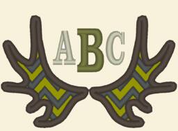 Moose Antlers Chevron Monogram Bx Also All Other - .pes .hus .dst .vp3 .vip .xxx .exp . Jef - Embroidery Design - thumbnail 1