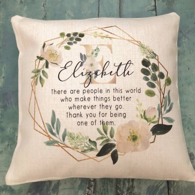Personalised There Are People Who Make Things Better Quote ....geometric Floral Linen Style Cushion Decor Cover
