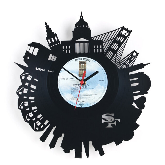 Wall Clock - Vinyl Record Reuse Recycling Sustainable Design Wall Decoration- San Francisco - image 1