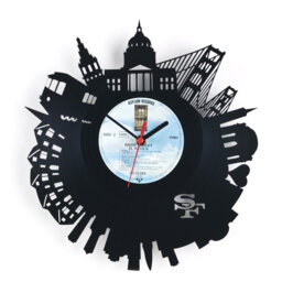 Wall Clock - Vinyl Record Reuse Recycling Sustainable Design Wall Decoration- San Francisco - thumbnail 1