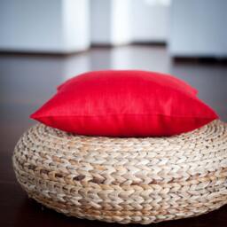 Red Linen Pillow Cover Solid Decorative Cushion Case - thumbnail 3