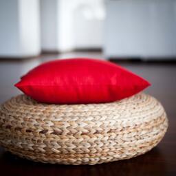 Red Linen Pillow Cover Solid Decorative Cushion Case - thumbnail 2