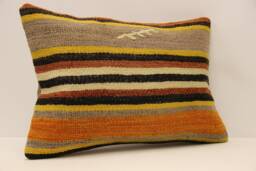 Bohemian Cushion Wool Pillow Sofa Bed Aztec Very Rare Kilim 14x20 Emroidered Throw 4Bef-379 - thumbnail 1