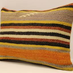 Bohemian Cushion Wool Pillow Sofa Bed Aztec Very Rare Kilim 14x20 Emroidered Throw 4Bef-379 - thumbnail 3