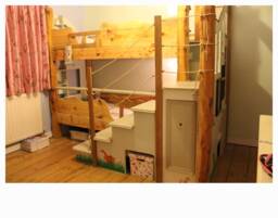 Wood Bunk Bed For Kids - Children Beds With Storage Toddler Loft