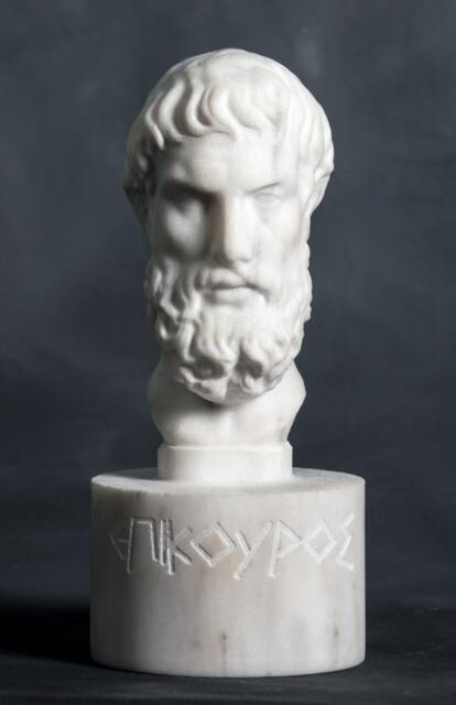 Marble Bust Of Philosopher Epicurus Carved Greek Marble Statue Artist Sculpture - image 1