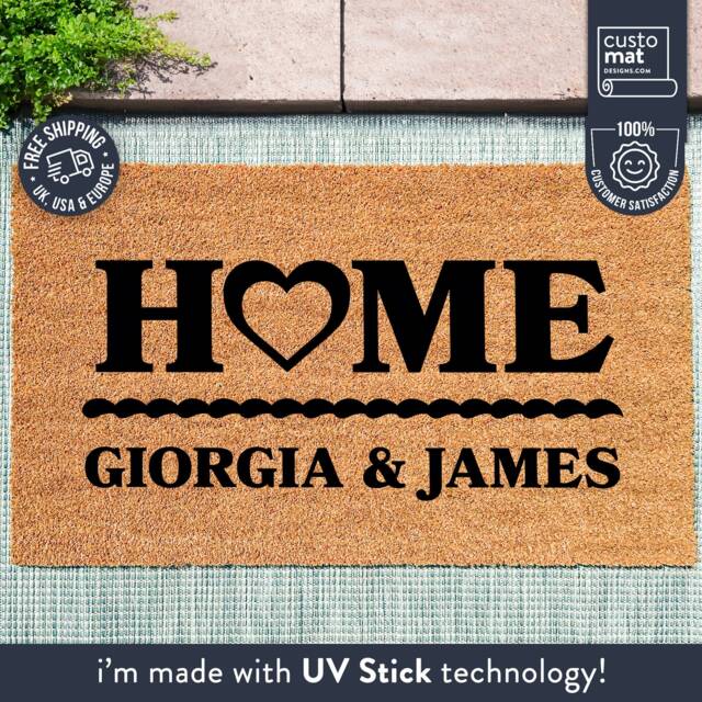 Custom Family Name Doormat - Door Mat Anniversary Gift Wedding Housewarming Farmhouse Decor Personalized - image 1