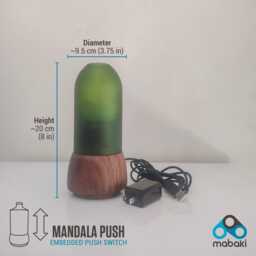 Upcycled Bottle Lamp Mandala Projection, Rainforest Green Led, Embedded Switch - thumbnail 4