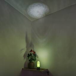 Upcycled Bottle Lamp Mandala Projection, Rainforest Green Led, Embedded Switch - thumbnail 2