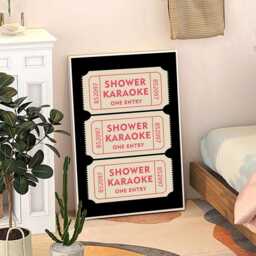 Shower Karaoke One Entry Black & Pink Ticket Art Poster, Trendy Wall Art, Apartment Aesthetic Decor, Retro Home Printed Gift - thumbnail 3