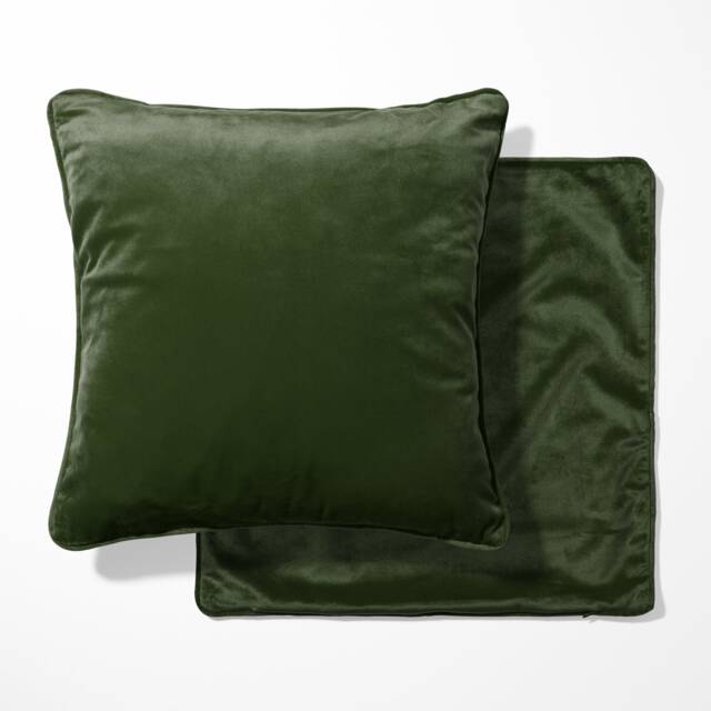 Large Forest Green Velvet Double Sided Cushion With Optional Piping, Pillow Cover, Cushion, 19 Inch Square - image 1