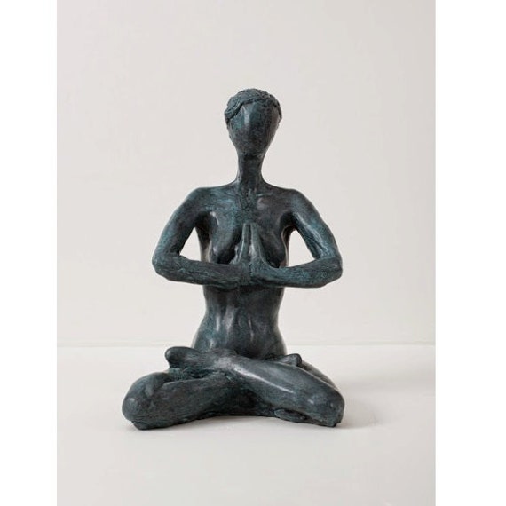 Yoga Sculpture - A Woman Sitting in The Dhyana Position Self-Inquiry Meditation - image 1