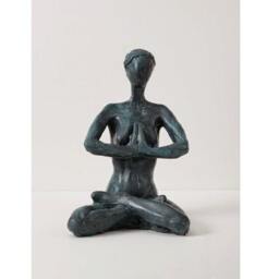 Yoga Sculpture - A Woman Sitting in The Dhyana Position Self-Inquiry Meditation - thumbnail 1