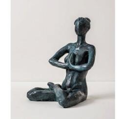 Yoga Sculpture - A Woman Sitting in The Dhyana Position Self-Inquiry Meditation - thumbnail 2