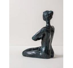 Yoga Sculpture - A Woman Sitting in The Dhyana Position Self-Inquiry Meditation - thumbnail 4