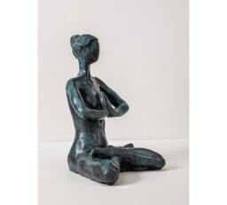 Yoga Sculpture - A Woman Sitting in The Dhyana Position Self-Inquiry Meditation - thumbnail 3