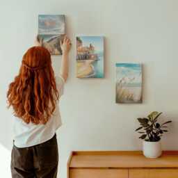 Canvas Wall Art Set Of 3 - Seaside Landscapes With A Beach, City & Cliffs, Blue Art, Decor - thumbnail 3