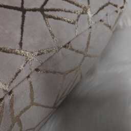 Sandstone Beige & Gold Velvet Geometric Cushion Cover Plush Cover - Only Cover - thumbnail 4