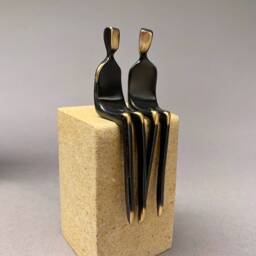 Be Mine - Bronze Sculpture Of Gay Couple Lgbtq Gifts Wedding Cake Topper Anniversary- Valentine - thumbnail 3