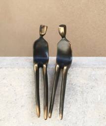 Be Mine - Bronze Sculpture Of Gay Couple Lgbtq Gifts Wedding Cake Topper Anniversary- Valentine