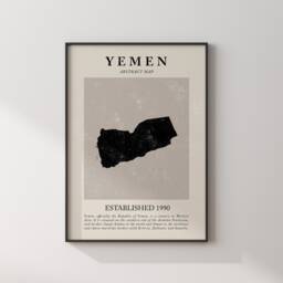 Abstract Yemen Map Vintage Wall Art Print Picasso + Matisse Inspired Travel Poster - thumbnail 3