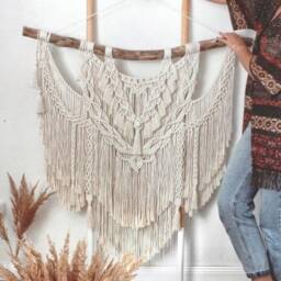 Large Macrame Backdrop, Extra Large Wall Hanging With Tassels, Headboard, Over The Bed Decor, Wall Tapestry, Boho Decor - thumbnail 3