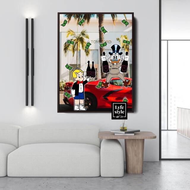 Scrooge Mcduck X Richie Rich - Canvas Alec Monopoly Inspired Wall Art Gifts For Him - image 1