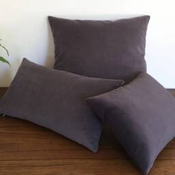 Plum Velvet Suede Decorative Throw Pillow Cover/Case Cushion 12x18 - thumbnail 3