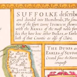 Vintage Suffolk Map Print John Speed 1610, Ipswich & Felixstowe - Exceptional Quality 230Gsm Framed, Unframed Free Standard Delivery - thumbnail 2