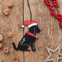Cockapoo/Labradoodle - Black Christmas Tree Decoration - Personalisation Available - thumbnail 3