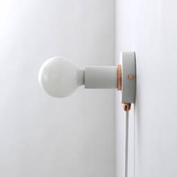 White Plug in Wall Sconce Light With Rose Gold Ring - Flush Mount Lamp Fixture Mid Century Industrial Modern Edison Bulb Lighting - thumbnail 2