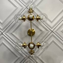 Sarang Modern 8 Light 6 in Globe Sputnik Mid Century Industrial Hanging Chandelier - thumbnail 2