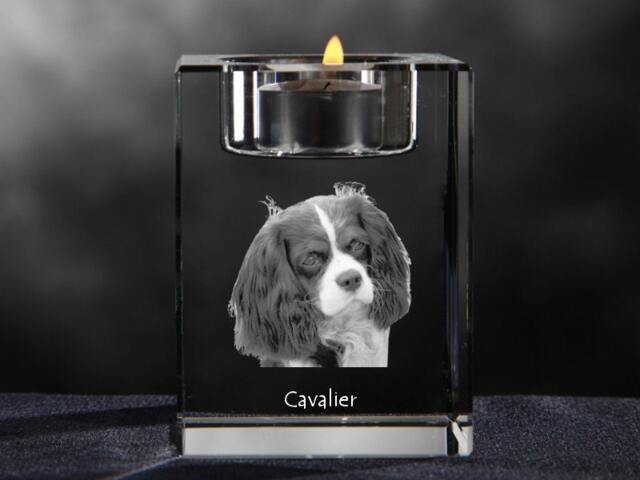 Cavalier, Crystal Candlestick With Dog, Souvenir, Decoration, Limited Edition, Collection - image 1