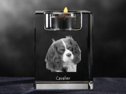 Cavalier, Crystal Candlestick With Dog, Souvenir, Decoration, Limited Edition, Collection - thumbnail 1