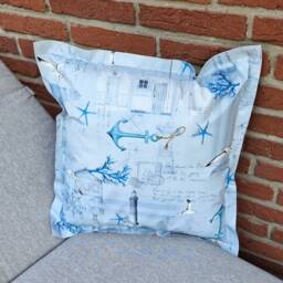 Outdoor Cushions - Made Of Oilcloth Maritime Shabby Modern Living, Garden & Lounge Decoration in Three Different Sizes - thumbnail 2