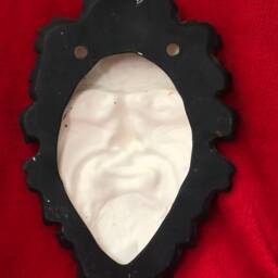Green Man Mask Wall Hanging Ceramic Art - thumbnail 2