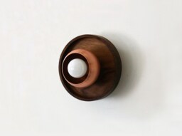 Copper & Walnut Flush Mount Kitchen Wall Light Fixture Wooden Sconce Vanity Lighting