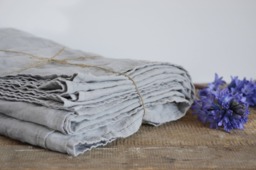 Simple Grey Linen Flat Bed Sheet. More Colors Available. Stone Washed Luxury Softened. Extra Fast Shipping - thumbnail 1