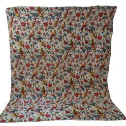 Handmade Floral Kantha Quilt Bohemian King Size Bedspread - thumbnail 3