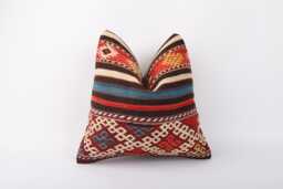 Handwoven Kilim Pillow Cover 16x16 Embroidered Ethnic Home Decor - thumbnail 1