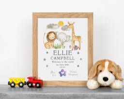 Personalised Birth Details Print, New Baby Gift, Nursery Art, Christening Gifts, Fap01-Oak - thumbnail 1