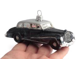 Czech Glass Vintage Luxury Classic Car Christmas Tree Ornament Bauble Decoration Black & Silver
