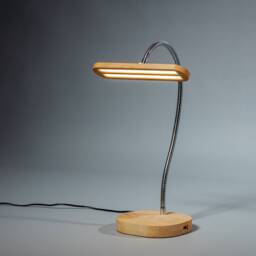 Desk Led Lamp Table Lamp/Wireless Or Usb Charger/Flexible Goose Neck/Modern Minimalist Loft Design /Home Wooden Decor/study For Kids - thumbnail 4