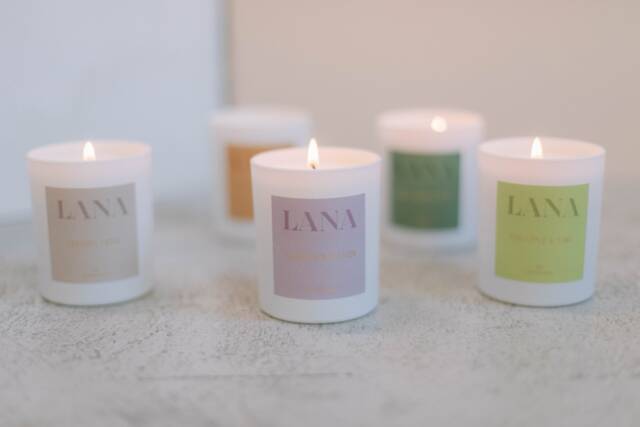 Lana - Caramel Latte Soy Wax Candle Luxury White Jar Glass Eco UK - image 1
