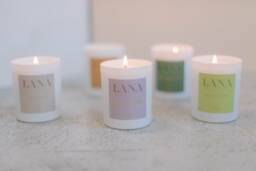 Lana - Caramel Latte Soy Wax Candle Luxury White Jar Glass Eco UK - thumbnail 1