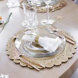 Gold Lace Dining Set Placemat, Coaster, Napkin Ring By Ariana Ost - thumbnail 3