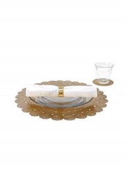 Gold Lace Dining Set Placemat, Coaster, Napkin Ring By Ariana Ost - thumbnail 1